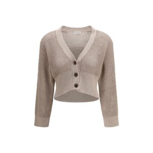 Brunello Cucinelli Beige Cotton Cardigan