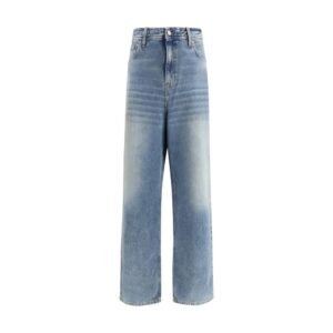 Haikure Blue Cotton Relaxed Fit Jeans