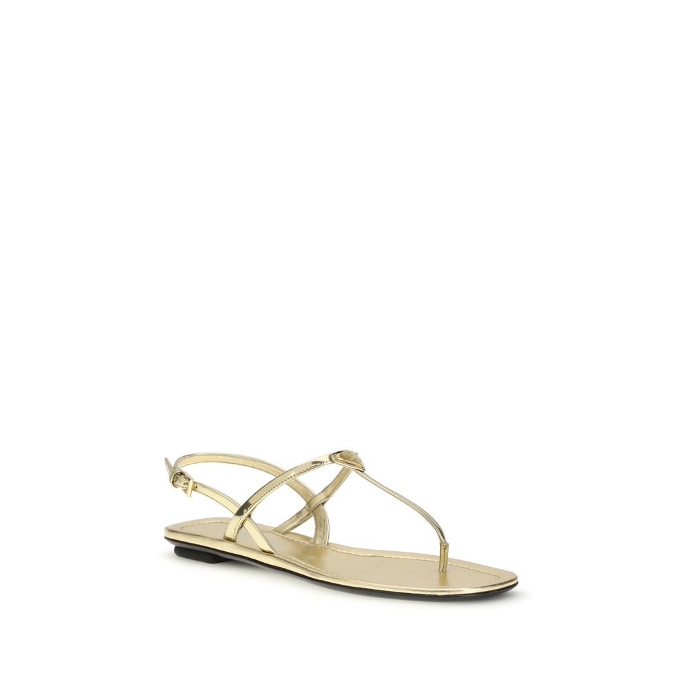 Prada Silver Calf Leather Bos Taurus Flat Sandals - immagine 2