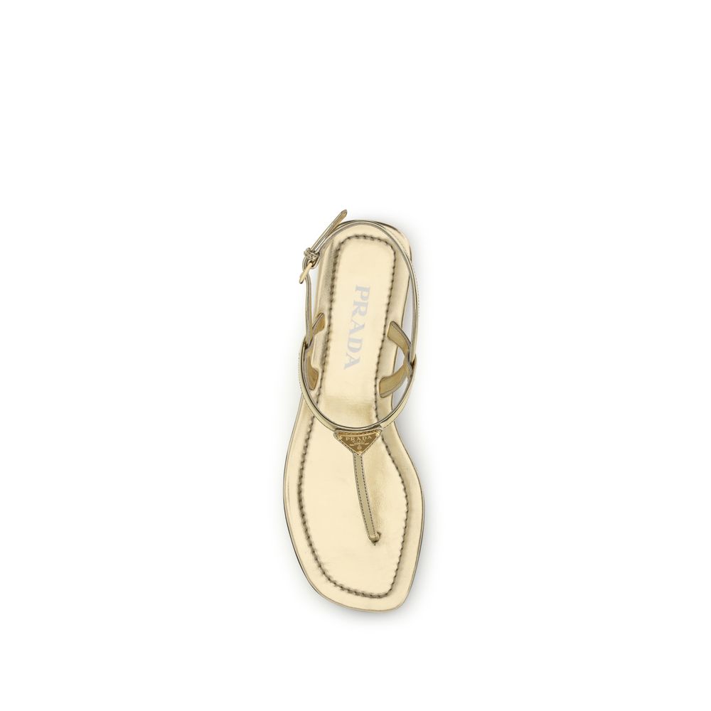 Prada Silver Calf Leather Bos Taurus Flat Sandals - immagine 4
