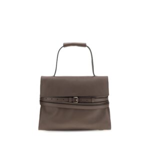 Moschino Brown Calf Leather Bos Taurus Handbag