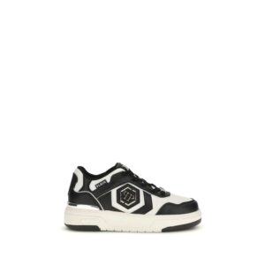 Philipp Plein Black Calf Leather Bos Taurus Athletic Sneakers