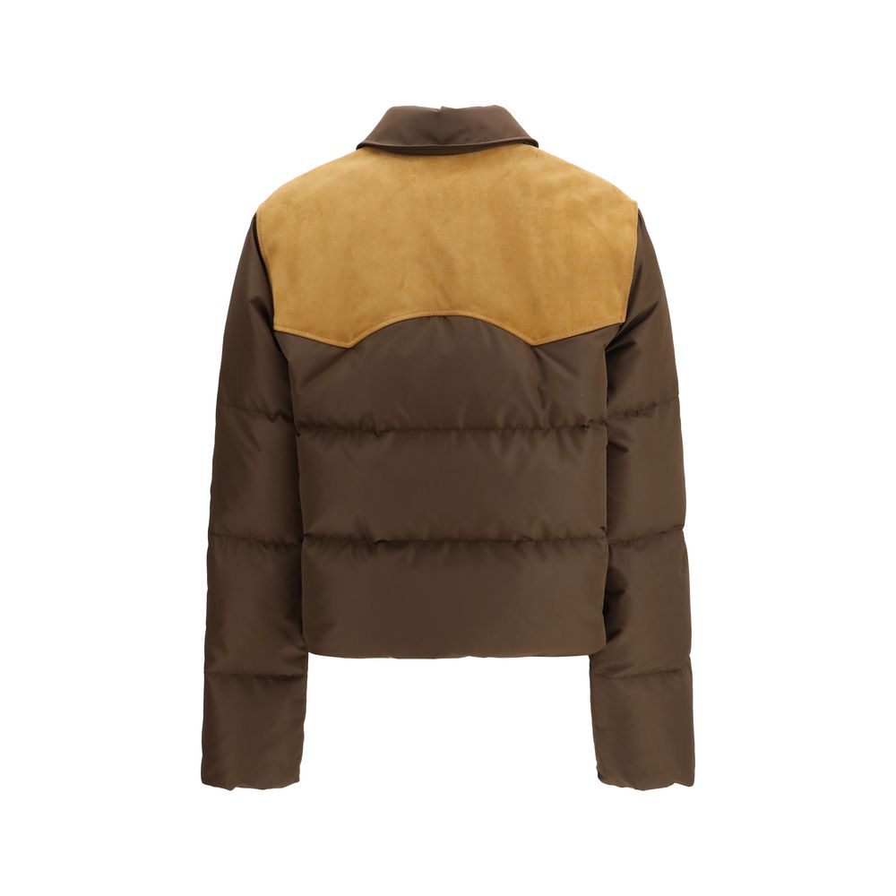 Miu Miu Brown Recycled Polyester Full-Length Jacket - immagine 2