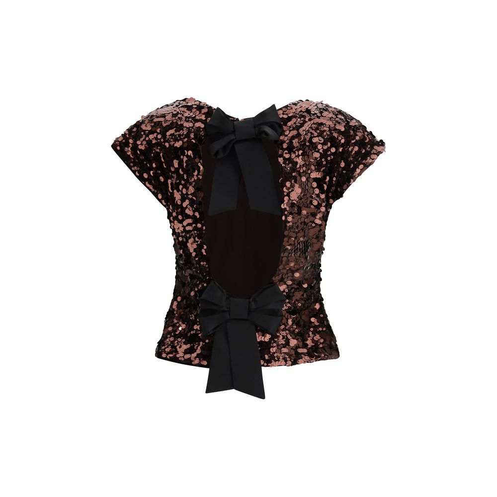 Ganni Brown Polyester Blouse - immagine 2