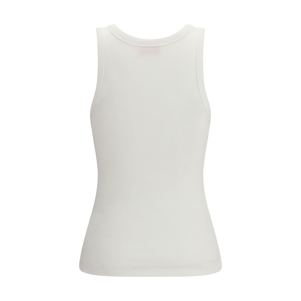 Diesel White Cotton Sleeveles T-Shirt - immagine 2