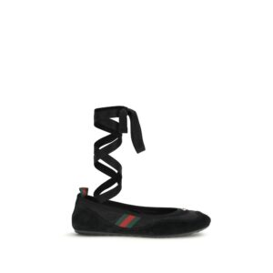 Gucci Black Fabric Ballet Flats