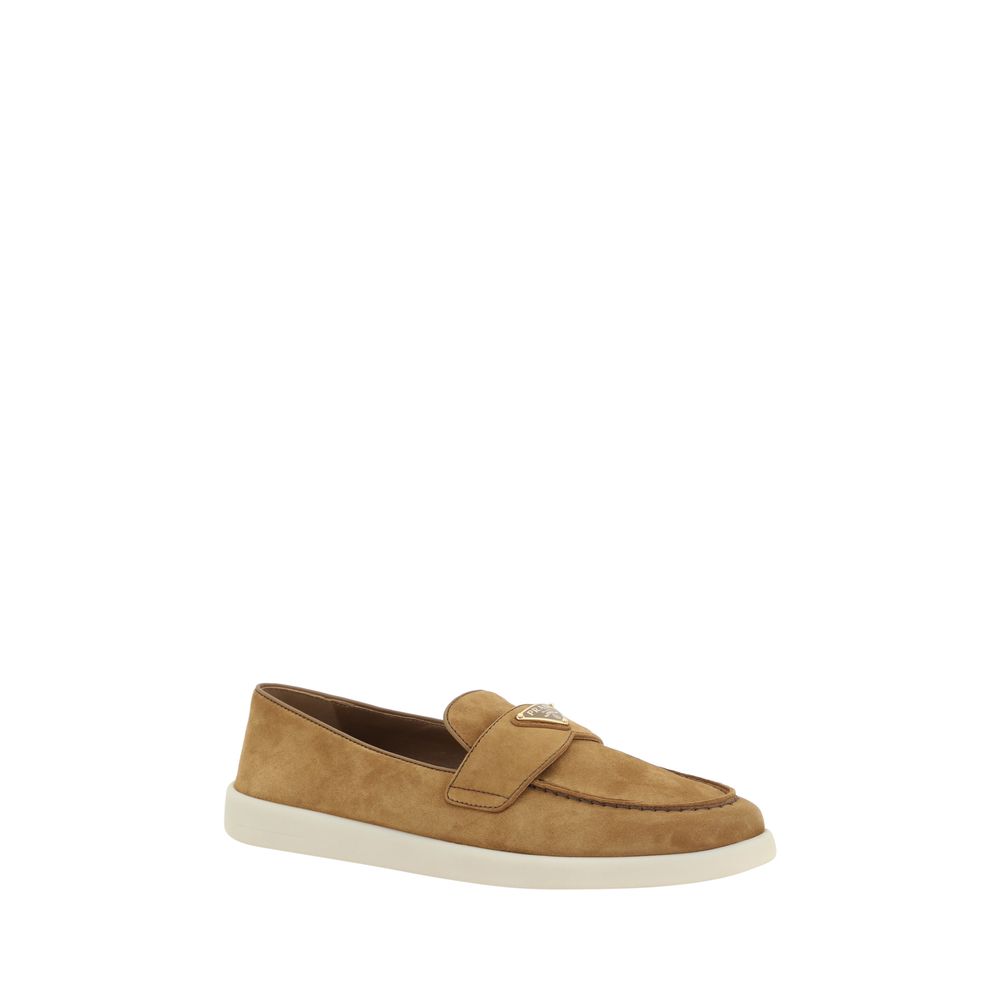 Prada Brown Calf Leather Bos Taurus Slip-On Loafers - immagine 2