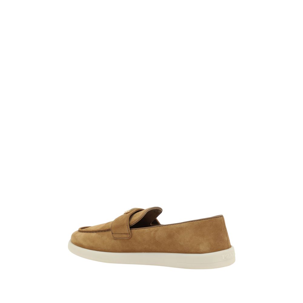 Prada Brown Calf Leather Bos Taurus Slip-On Loafers - immagine 3