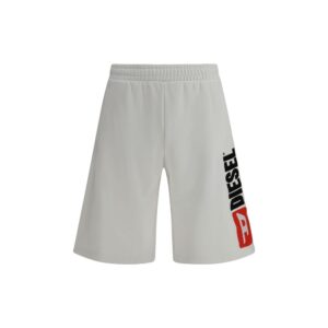 Diesel White Cotton Bermuda Shorts