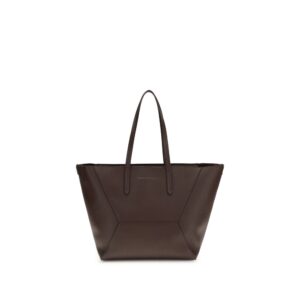 Brunello Cucinelli Brown Calf Leather Bos Taurus Shoulder Bag