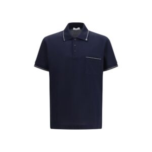Ferragamo Blue Cotton Polo Shirt