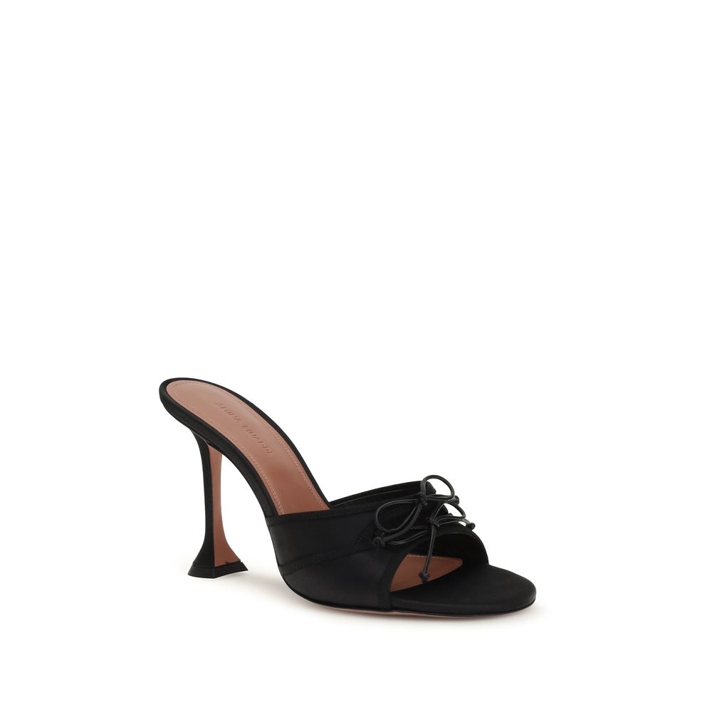 Amina Muaddi Black Fabric Sandals - immagine 2