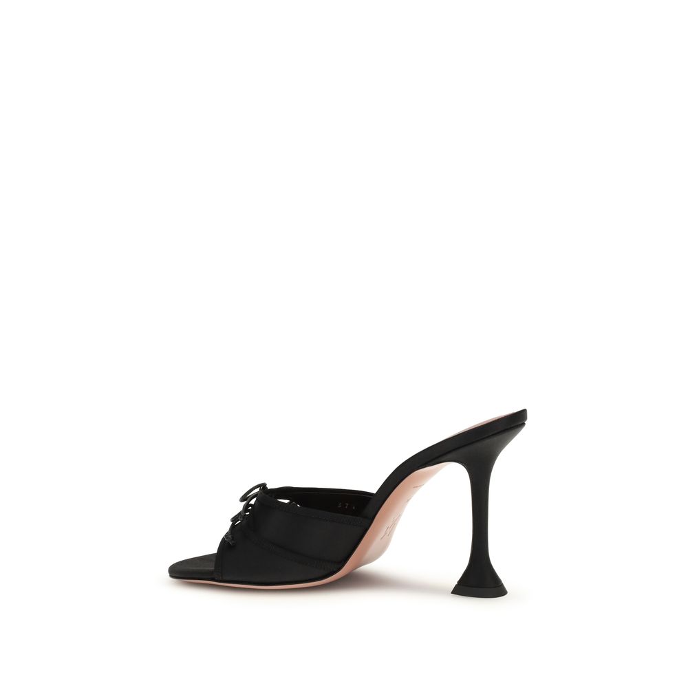 Amina Muaddi Black Fabric Sandals - immagine 3