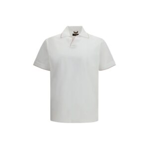 MooRER White Cotton Polo Shirt