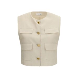 P.A.R.O.S.H. Beige Wool Sleeveless Jacket