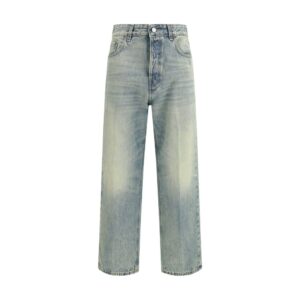 Haikure Blue Cotton Straight-Leg Jeans