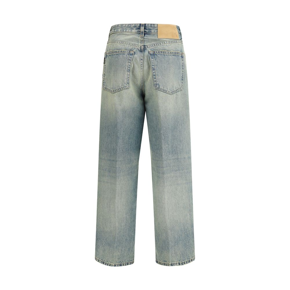 Haikure Blue Cotton Straight-Leg Jeans - immagine 2