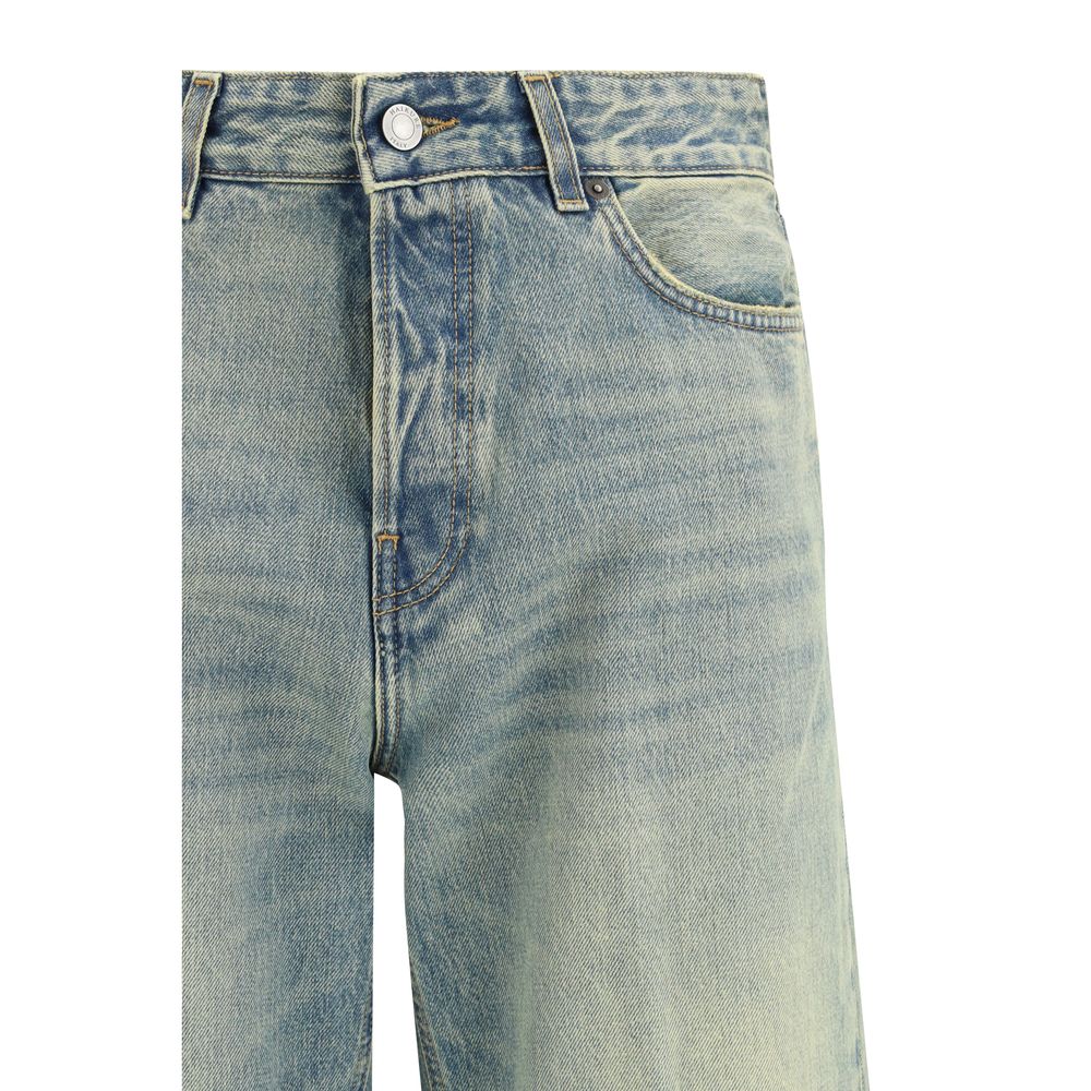 Haikure Blue Cotton Straight-Leg Jeans - immagine 3
