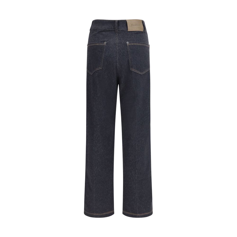 Max Mara Pure Blue Cotton Straight-Leg Jeans - immagine 2