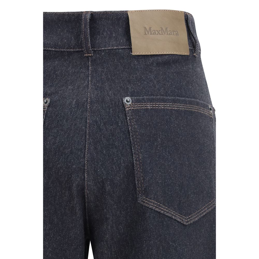 Max Mara Pure Blue Cotton Straight-Leg Jeans - immagine 3