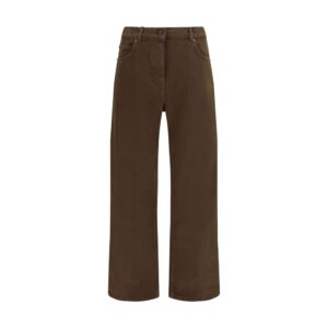The Row Brown Cotton Straight-Leg Jeans