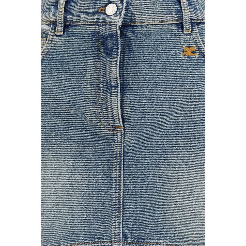 Courrèges Blue Denim Skirt - immagine 3