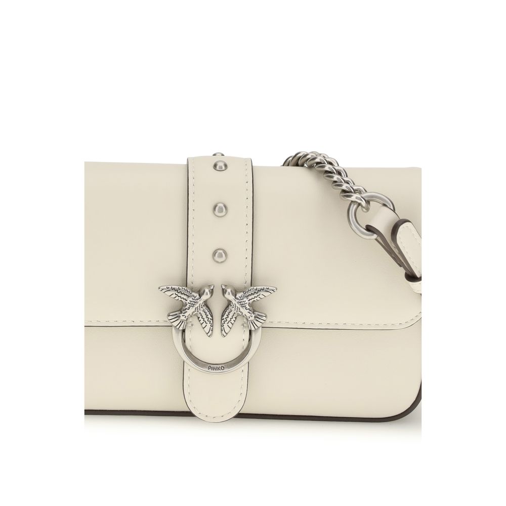 PINKO White Calf Leather Bos Taurus Shoulder Bag - immagine 4