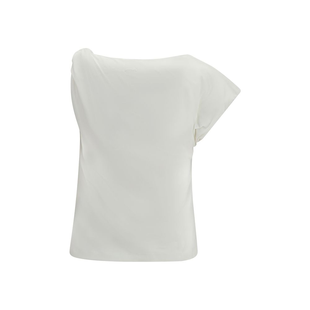 PINKO White Cotton Sleeveles T-Shirt - immagine 2