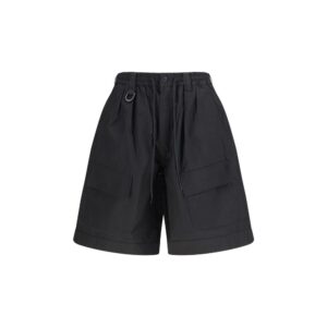 Y-3 Black Cotton Bermuda Shorts
