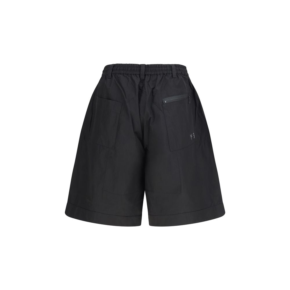 Y-3 Black Cotton Bermuda Shorts - immagine 2