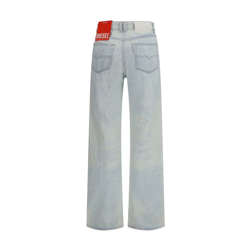 Diesel Blue Cotton Straight-Leg Jeans - immagine 2