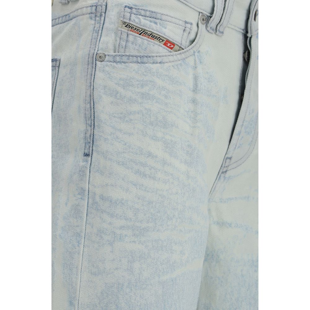Diesel Blue Cotton Straight-Leg Jeans - immagine 3