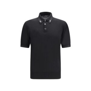 Dolce & Gabbana Black Silk Polo Shirt