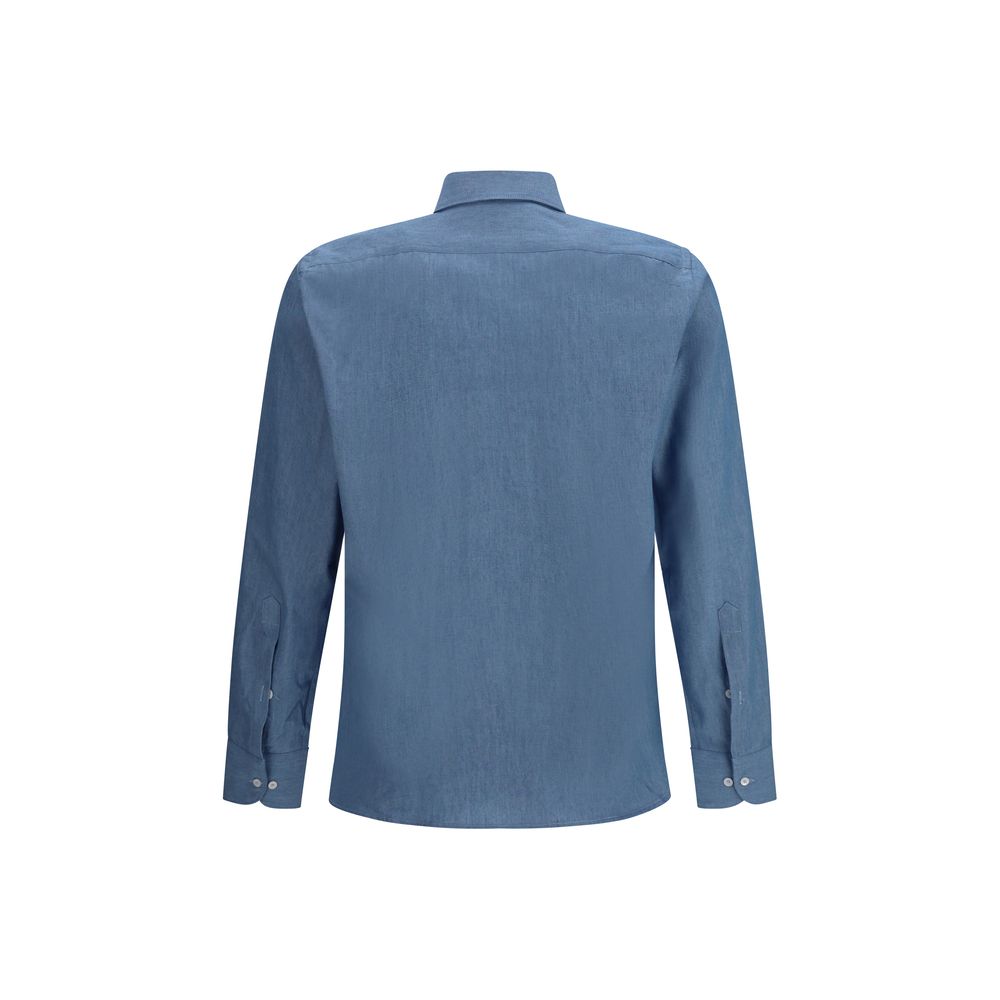 Brooksfield Blue Cotton Shirt - immagine 2