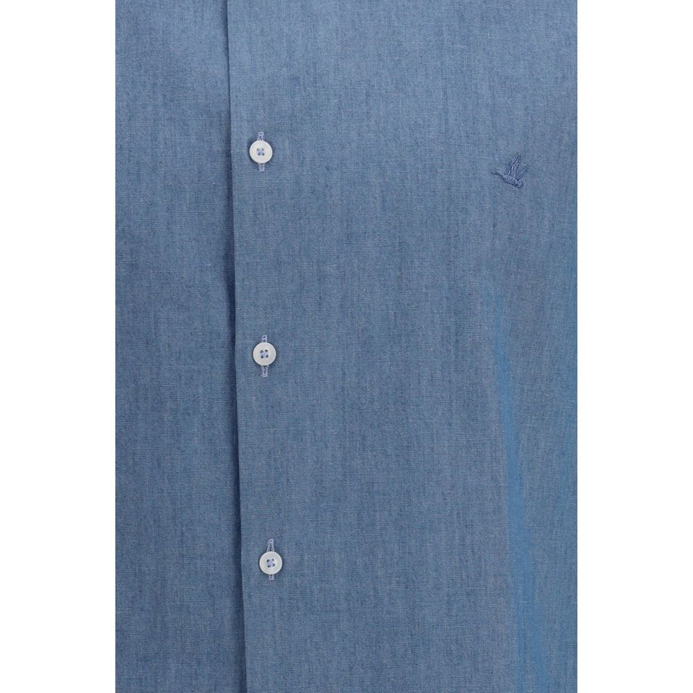 Brooksfield Blue Cotton Shirt - immagine 3