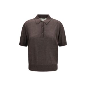 Loulou De Saison Brown Cashmere Polo Shirt