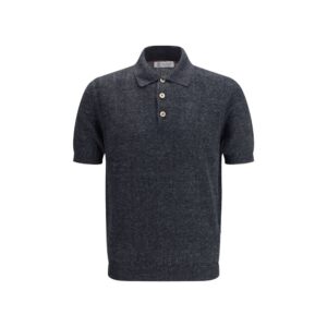 Brunello Cucinelli Gray Cotton Polo Shirt