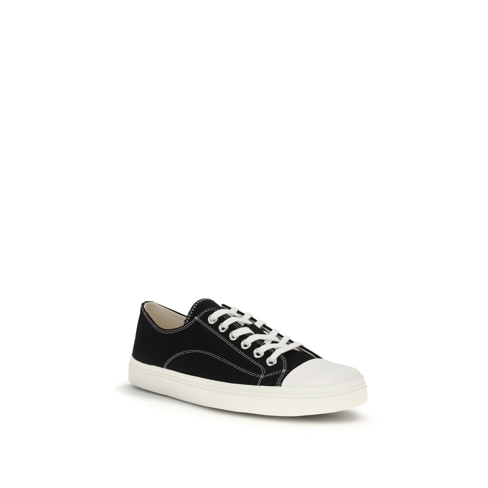 Moschino Black Cotton Low Top Sneakers - immagine 2