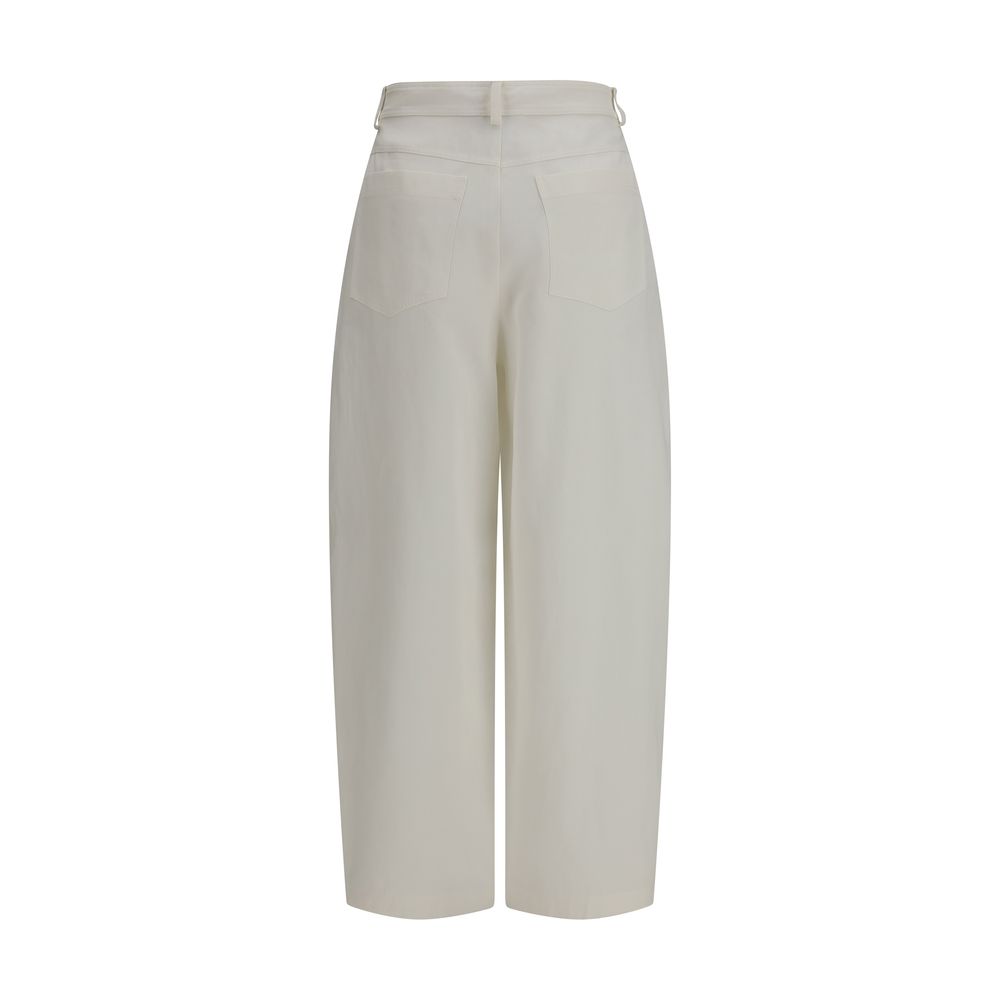 Brunello Cucinelli Beige Silk Casual Pants - immagine 2