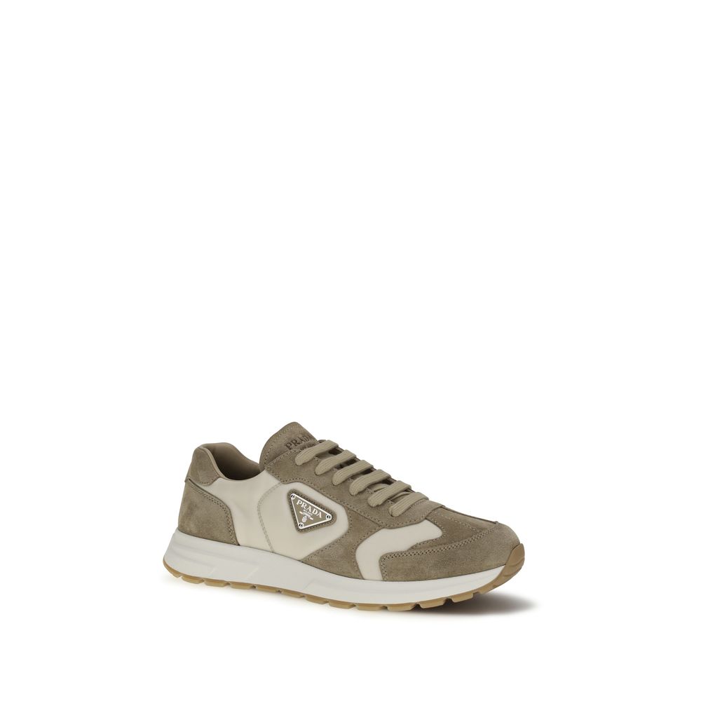 Prada Beige Calf Leather Bos Taurus Athletic Sneakers - immagine 2