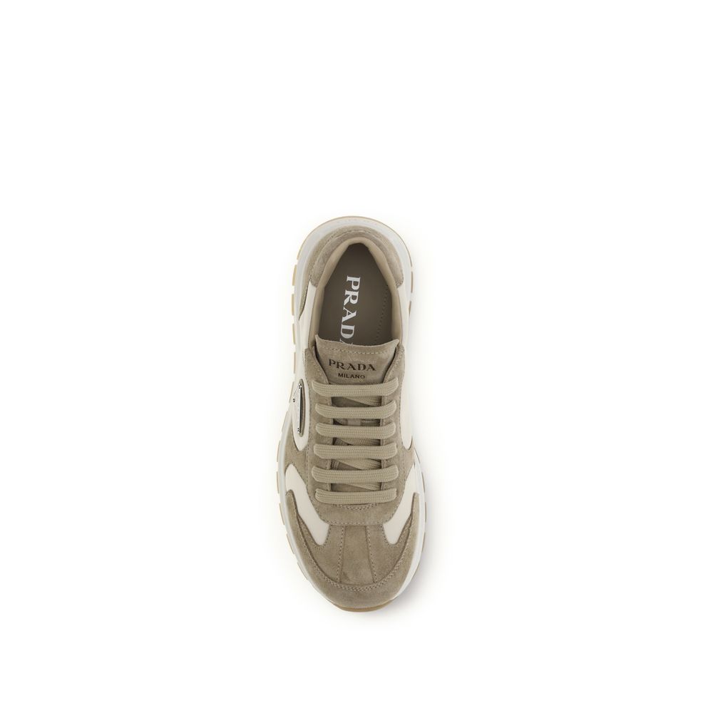 Prada Beige Calf Leather Bos Taurus Athletic Sneakers - immagine 4