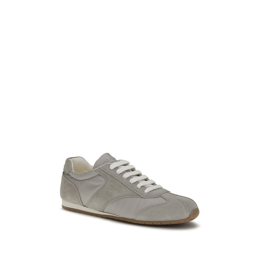Prada Gray Calf Leather Bos Taurus Low Top Sneakers - immagine 2