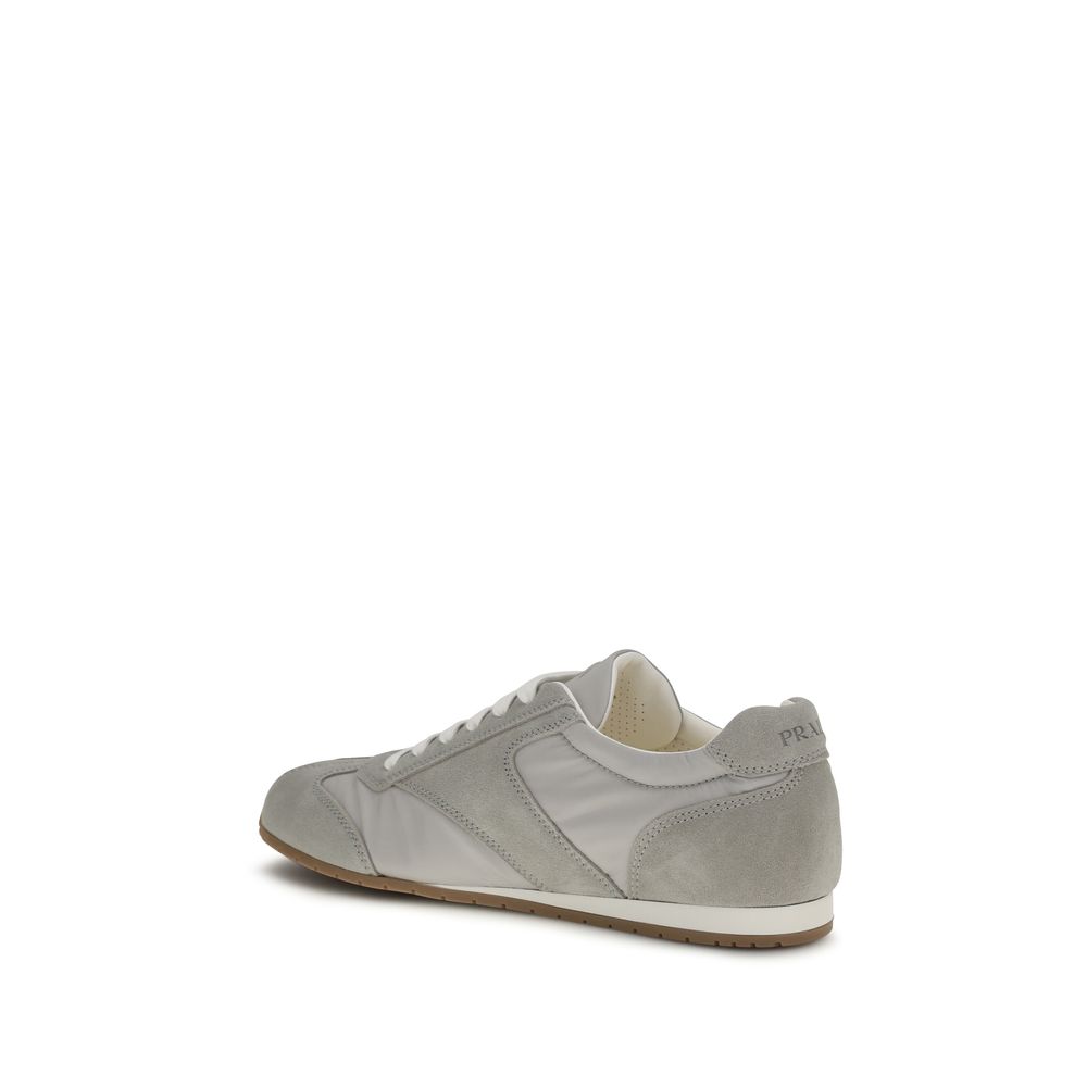 Prada Gray Calf Leather Bos Taurus Low Top Sneakers - immagine 3