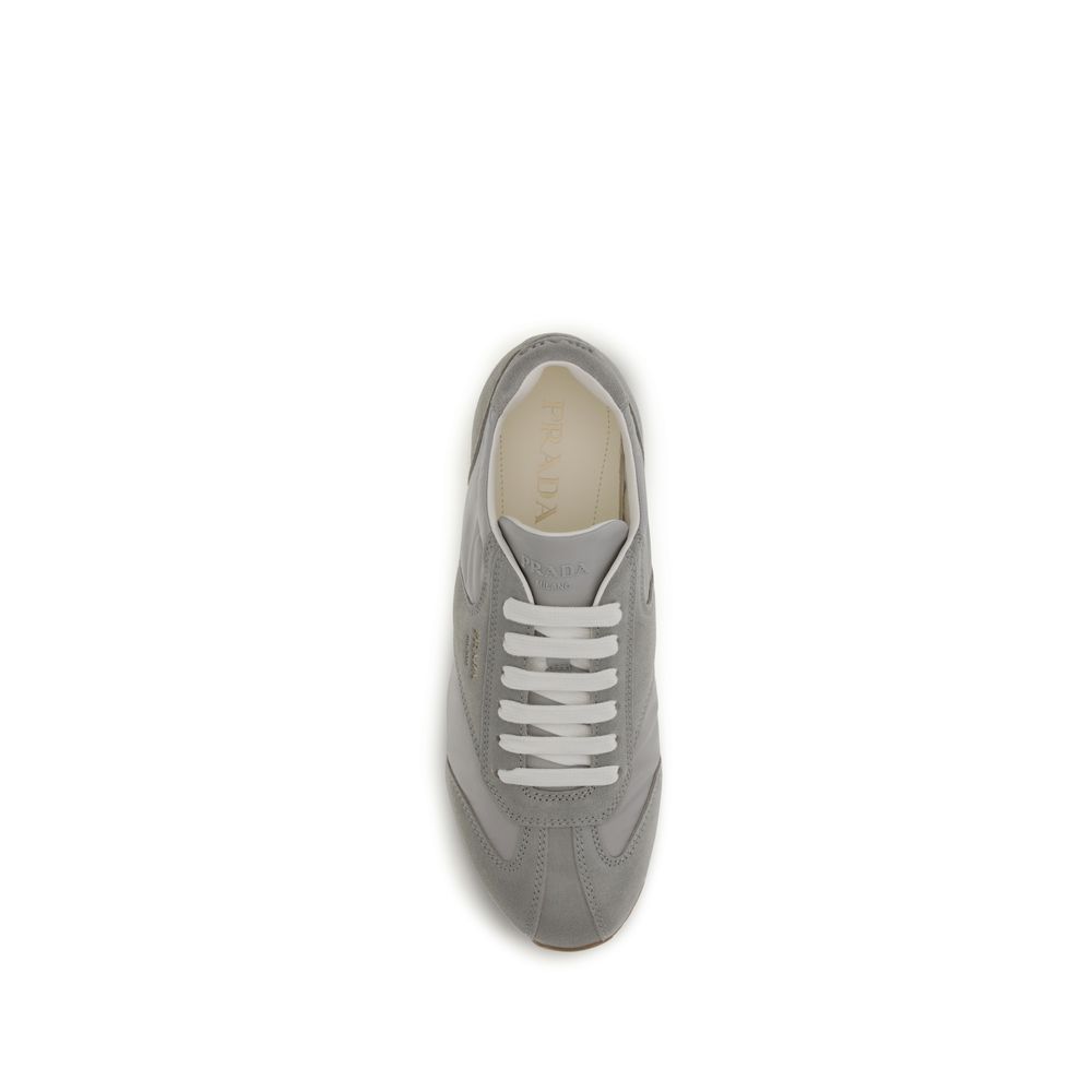 Prada Gray Calf Leather Bos Taurus Low Top Sneakers - immagine 4