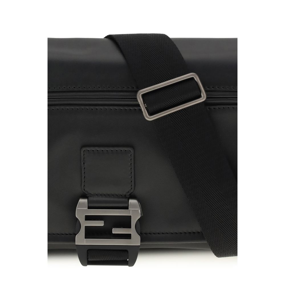 Fendi Black Calf Leather Bos Taurus Shoulder Bag - immagine 4