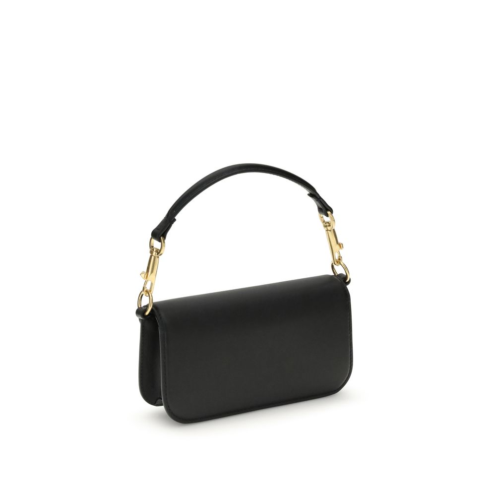 Valentino Garavani Black Calf Leather Bos Taurus Shoulder Bag - immagine 3