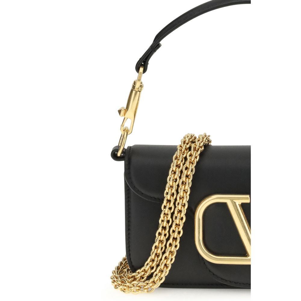 Valentino Garavani Black Calf Leather Bos Taurus Shoulder Bag - immagine 4