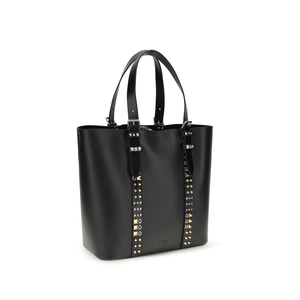 Valentino Garavani Black Calf Leather Bos Taurus Shoulder Bag - immagine 2