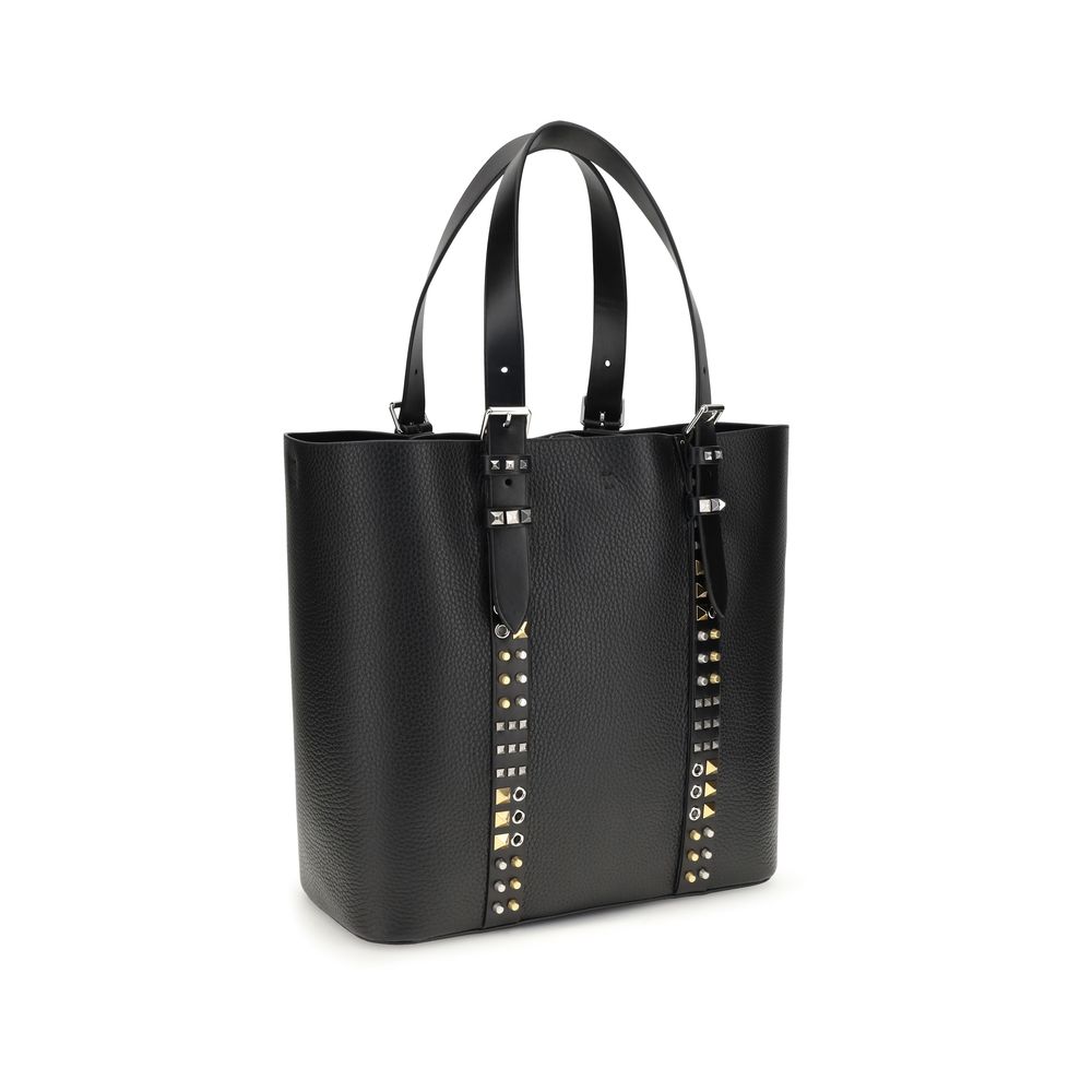 Valentino Garavani Black Calf Leather Bos Taurus Shoulder Bag - immagine 3
