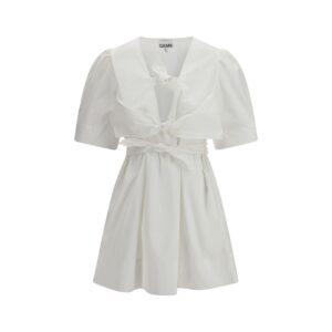 Ganni White Cotton Casual Dress